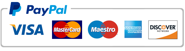 PayPal payment methods: Visa, MasterCard, Maestro, American Express, Discover Network